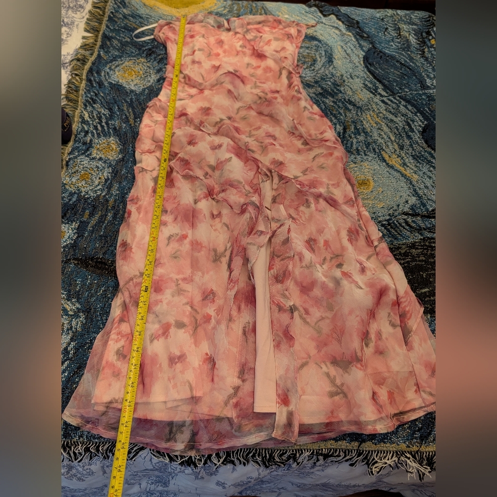 Lulu's Pink Floral Ruffled Slip Dress - Picture 13 of 13